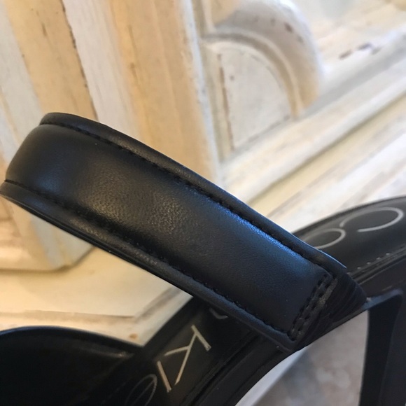 *Calvin Klein* Black Strap Heeled Sandal Pumps (Size 7M) - Picture 14 of 14